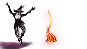 Rumpestilzchen dancing around fire