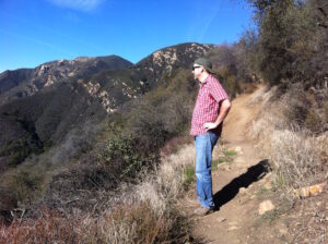 Picture of StoryPlanet writer David P Steel hiking near Santa Barbara